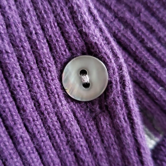 Lands' End Argyle Cardigan Purple Size L - Picture 9 of 9